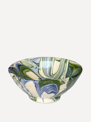 Blue and green swirl bowl