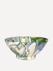 Blue and green swirl bowl