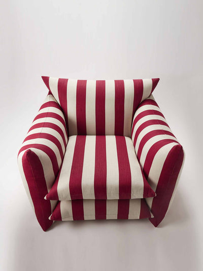 Buchanan Studio Classic red striped armchair at Collagerie