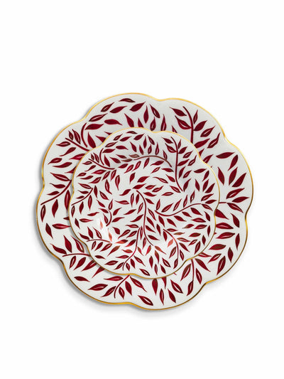 Maison Margaux Burgundy & gold leaves set at Collagerie