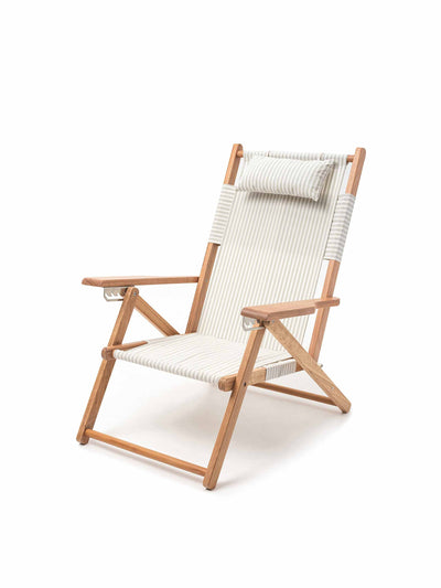 Business & Pleasure Co Sage and white striped deckchair at Collagerie