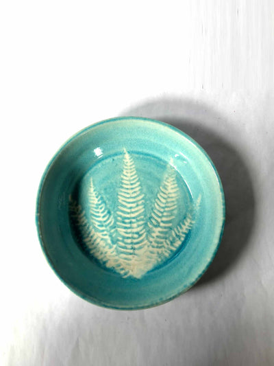 cade street potter Turquoise fern dish at Collagerie