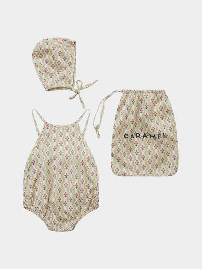 CARAMEL Trellis flower print baby set at Collagerie