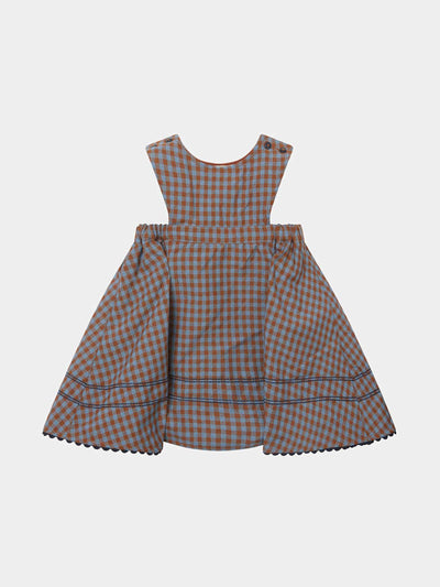 CARAMEL Whitebeam baby dress - brown/blue check at Collagerie