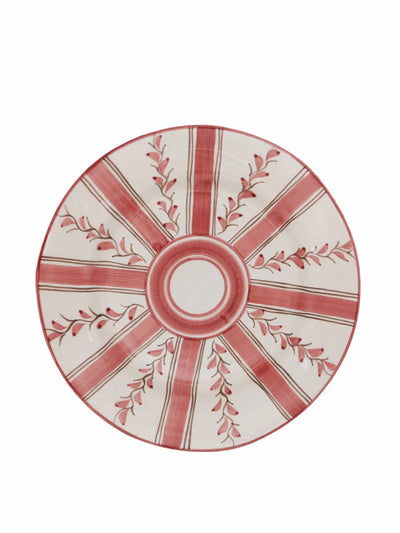 Carolina Irving & Daughters Hand painted rose stripe plate at Collagerie