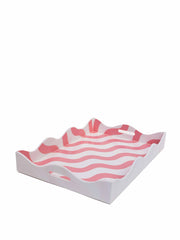 Pink & white scallop tray