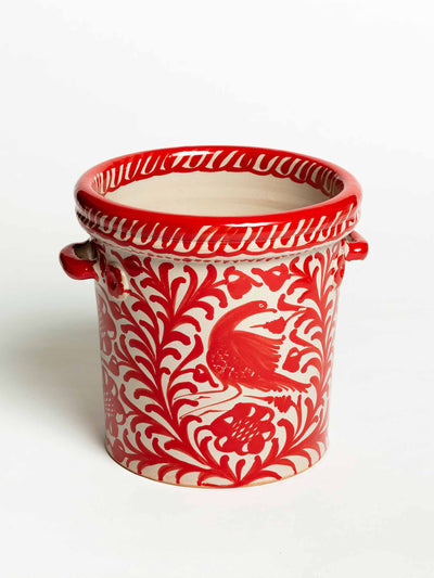 Casa Lopez Red and white ice bucket at Collagerie