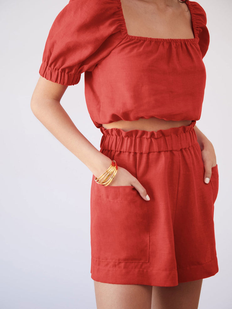 Red siena top
