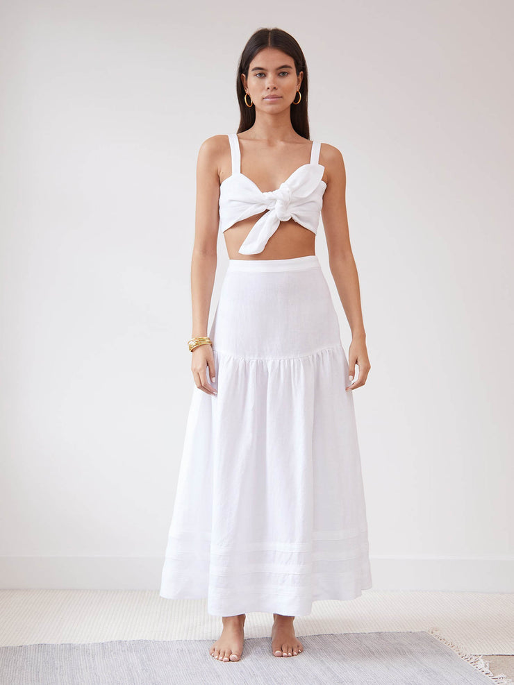 White maxi carmen skirt