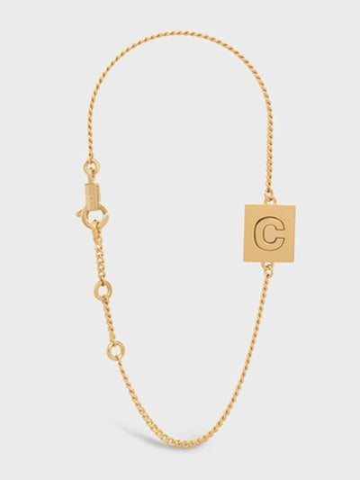 Celine Gold plated brass alphabet bracelet at Collagerie