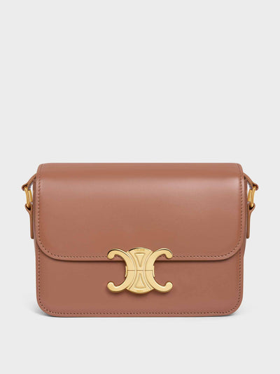 Celine Brown calfskin shoulder bag at Collagerie