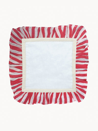 Amuse La Bouche Cherry red candy stripe napkins (set of 2) at Collagerie