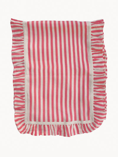 Amuse La Bouche Cherry red candy stripe table runner at Collagerie