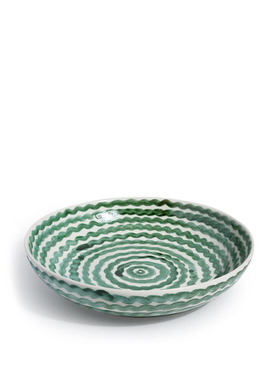 Carolina Irving & Daughters Green squiggle serving bowl at Collagerie