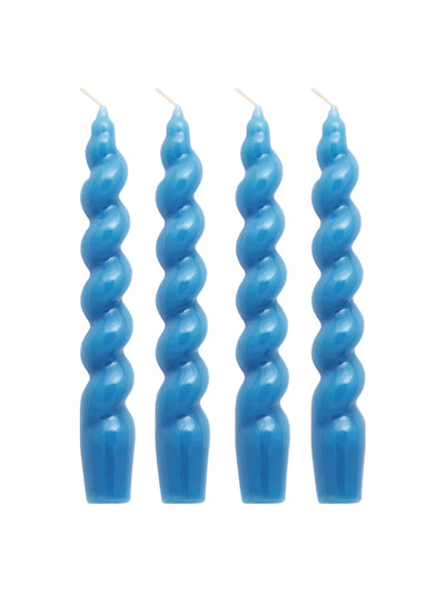 Clio & Clover Blue spiral candles (set of 4) at Collagerie