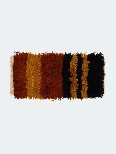 Colville Brown, yellow, red super shaggy rug at Collagerie