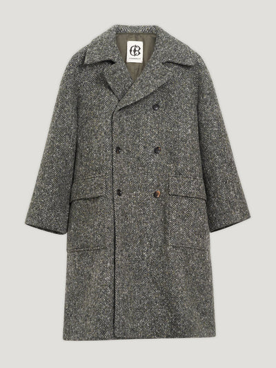 Connolly Green Herringbone coat at Collagerie