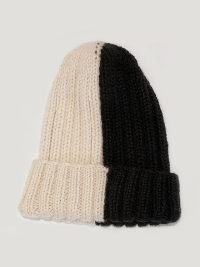 Connolly Black and white wool beanie hat at Collagerie