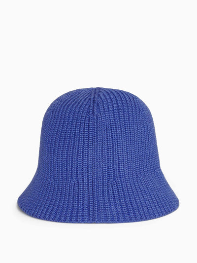 Cos Blue knitted bucket hat at Collagerie