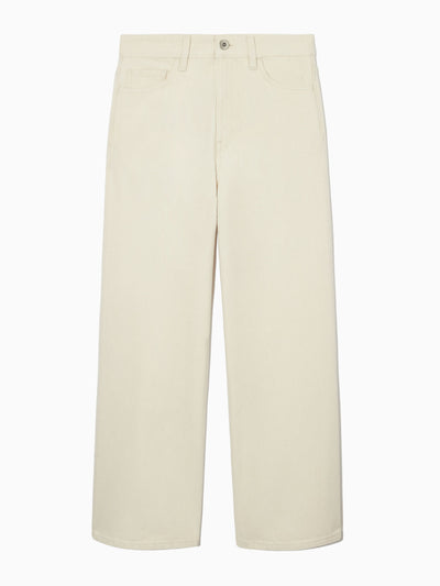 Cos Wide-leg high-rise jeans in cream at Collagerie