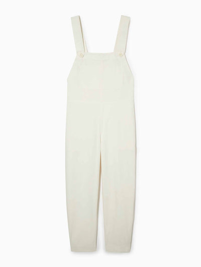 Cos White barrel-leg dungarees at Collagerie