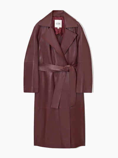 Cos Oversized leather trench coat at Collagerie