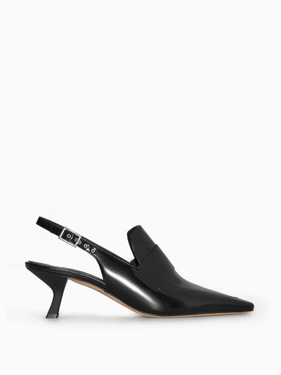 Cos Black leather kitten heels at Collagerie