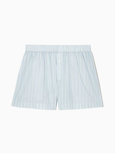 Cos Blue and white relaxed-fit striped shorts at Collagerie