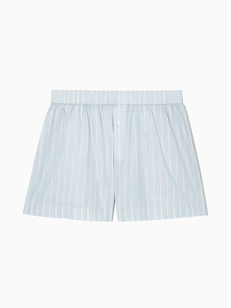 Blue and white relaxed-fit striped shorts