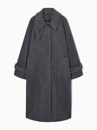 Cos Tailored herringbone wool blend coat at Collagerie