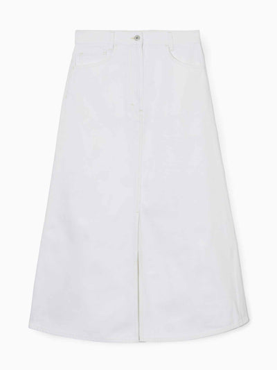 cos white denim midi skirt at Collagerie