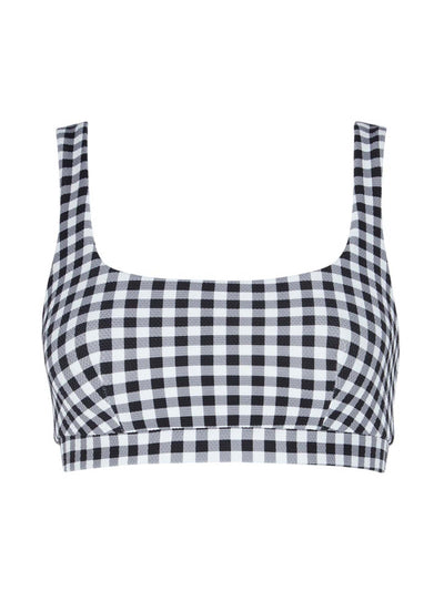 COSSIE+CO The Gemma black gingham bikini top at Collagerie