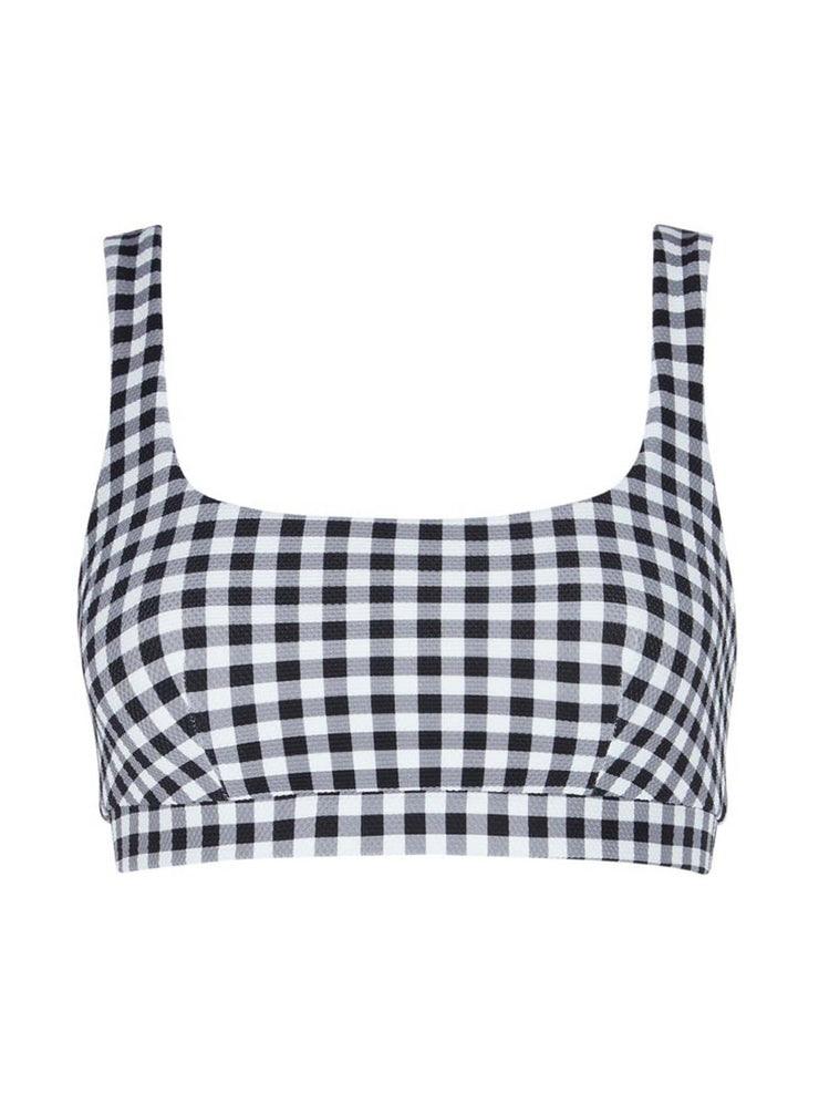 The Gemma black gingham bikini top by Cossie + Co. A classic staple in every woman&