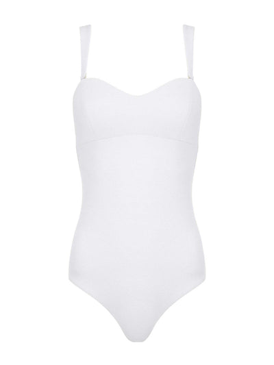 COSSIE+CO White Laura bandeau swimsuit at Collagerie