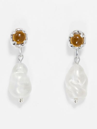 CLED Pearl earrings with amber detail at Collagerie