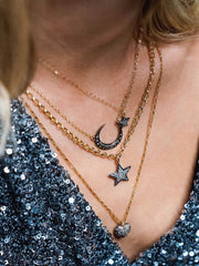 Classic crescent diamond necklace