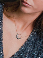 Classic crescent diamond necklace