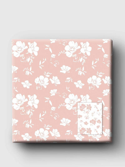 Curlicue Blush blossoms wrapping paper at Collagerie