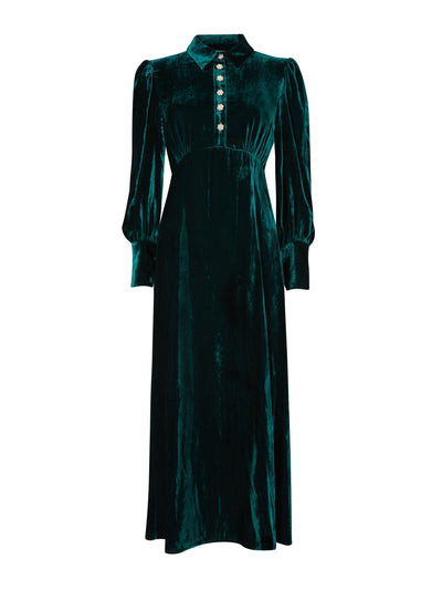 Beulah London Calla green velvet dress at Collagerie