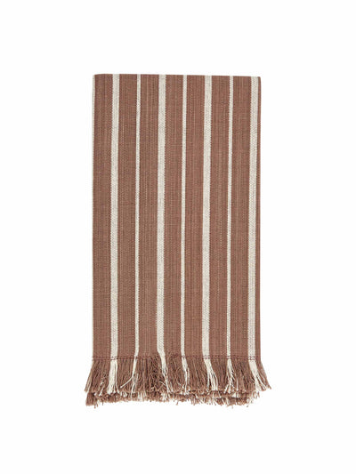 Tensira Handmade brown striped cotton napkin at Collagerie