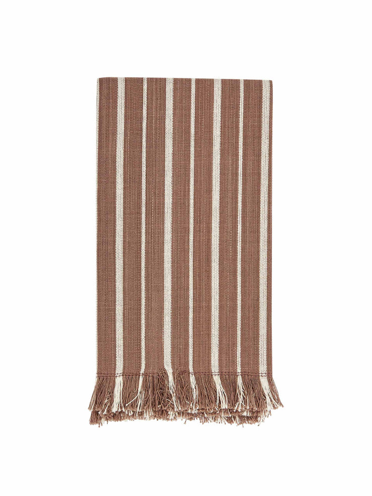 Handmade brown striped cotton napkin