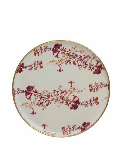 Dar Leone White and pink round tray at Collagerie