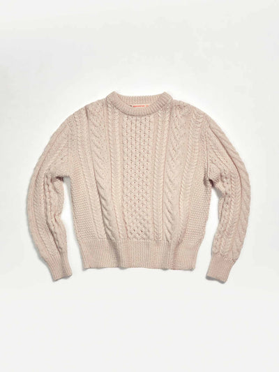 &Daughter Beige knitted aran sweater at Collagerie