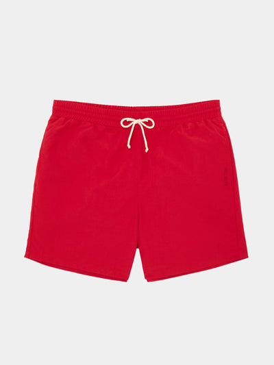 David Gandy Wellwear Red mid length swim shorts at Collagerie