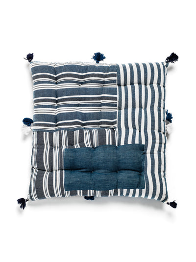 Daylesford Handwoven patchwork stripe cushion at Collagerie