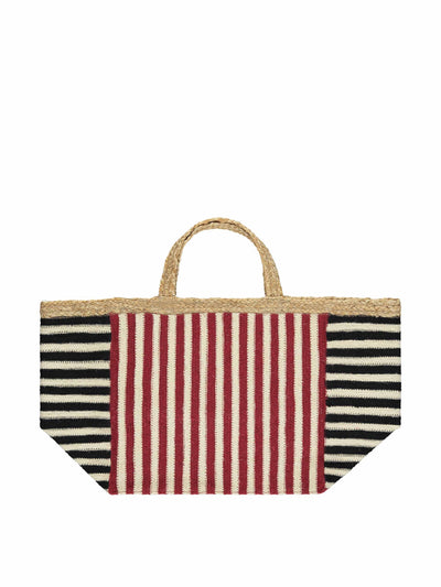 Daylesford Striped jute tote bag at Collagerie