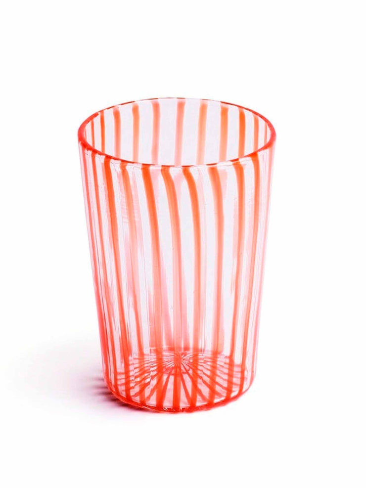 Large red striped glass