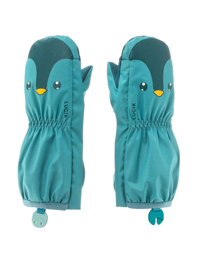 Wedze Turquoise penguin ski mittens at Collagerie