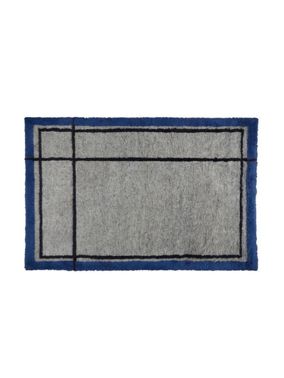 Designers Guild Grey and blue abstract rug at Collagerie