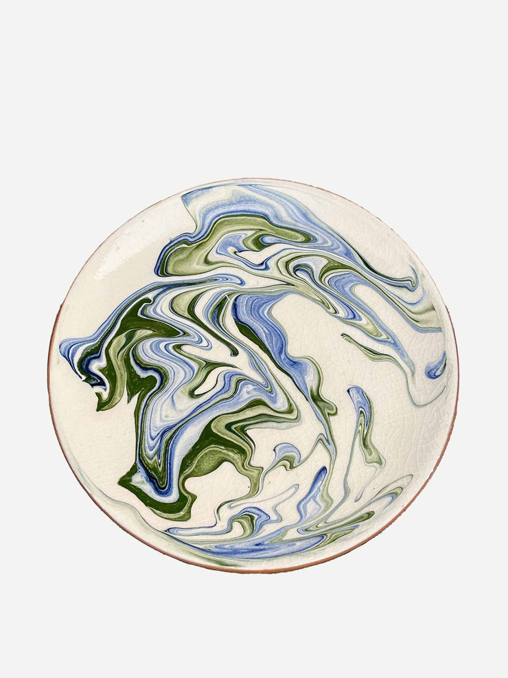Blue swirl large plate